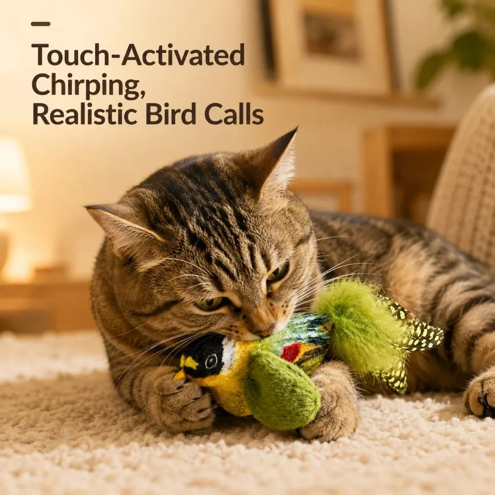 Hanging Elastic Rope Cat Teaser 1/3 PCS Simulated Bird Sound Toy For Indoor Kittens Chasing Biting Daily Play Exercise