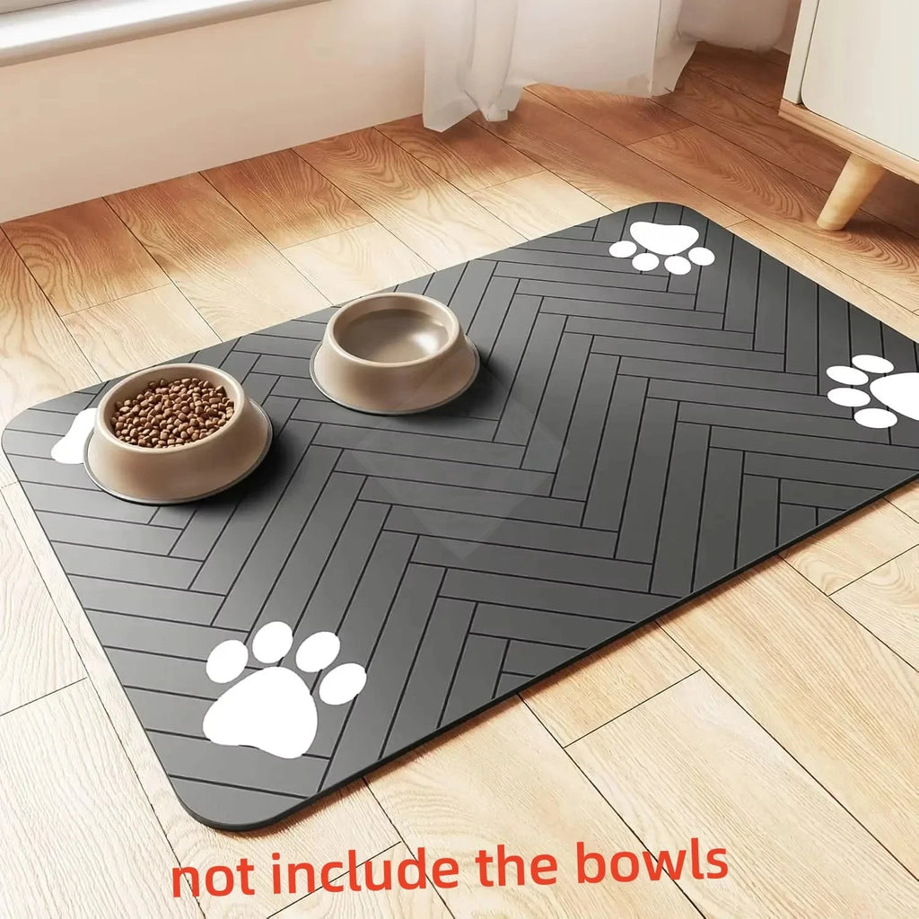 S（Little Kitten）、M、L Absorbent Pet Feeding Mat, Waterproof Placemat for Dog & Cat Food & Water Bowls, Quick-Dry Rubber Backing