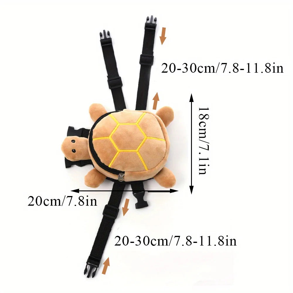 Turtle-Shaped Dog Backpack - Large Capacity Pet Carrier Bag for Small Dogs, Soft & Portable Puppy School Bag with Adjustable