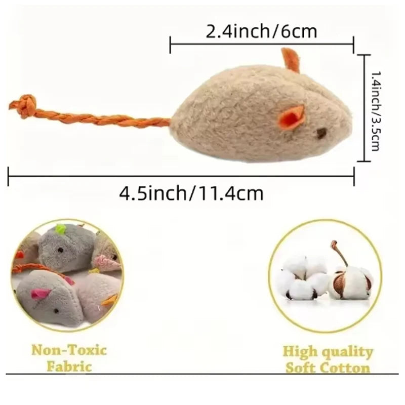 Hot 12PCS Interactive Plush Rat And Cat Toys With Durable Linen Perfect For Pet Safe For Indoor Play Pet toys