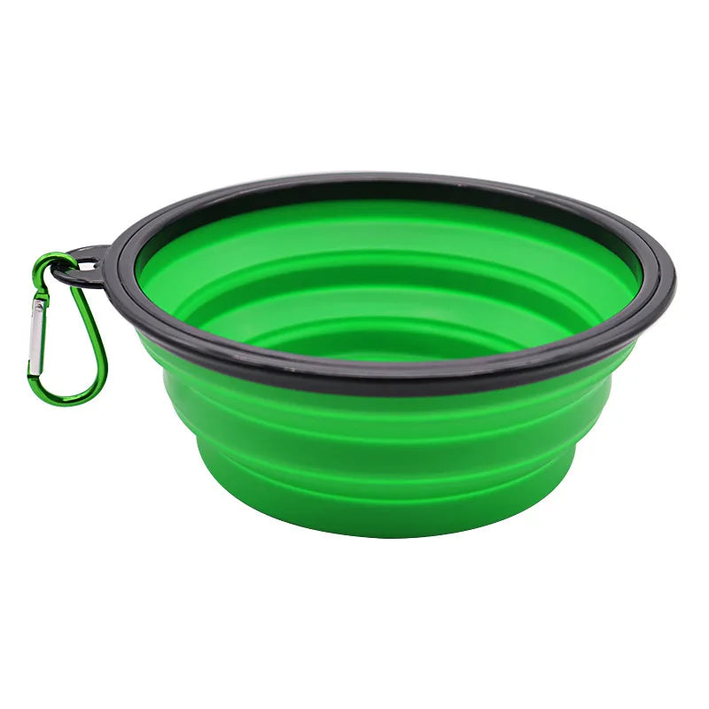 2-in-1 Portable Pet Food and Water Container with Folding Bowl