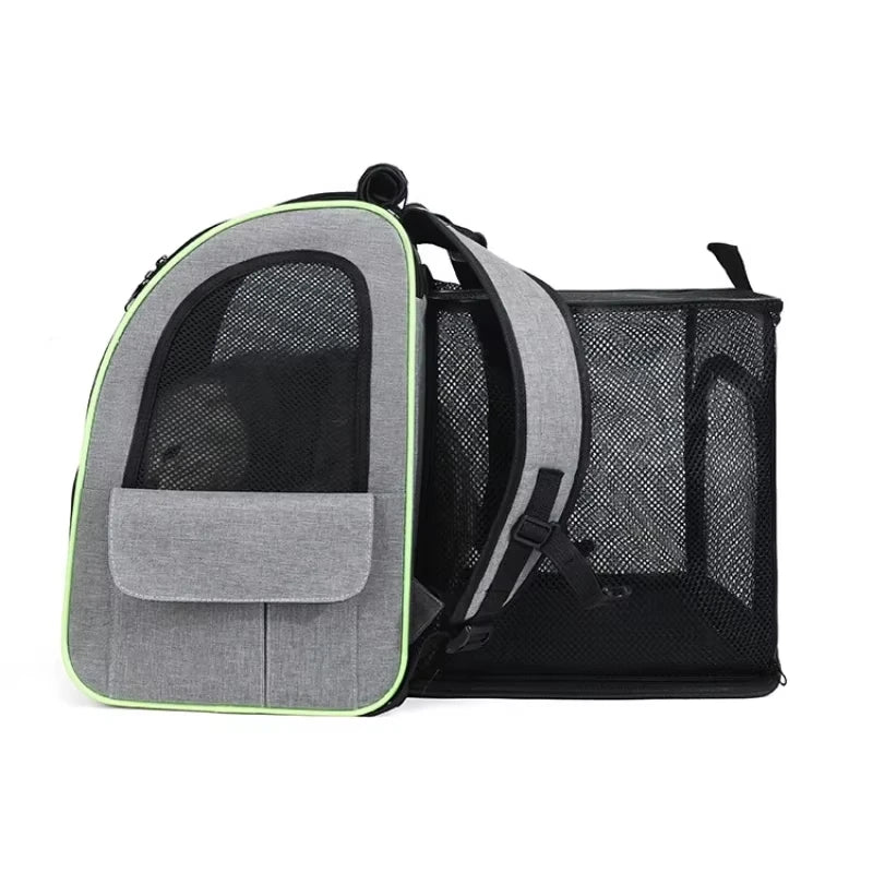Cat Carrier Dog Backpack Expandable Large Portable Breathable Rucksack with Front Opening Mesh Window Pockets