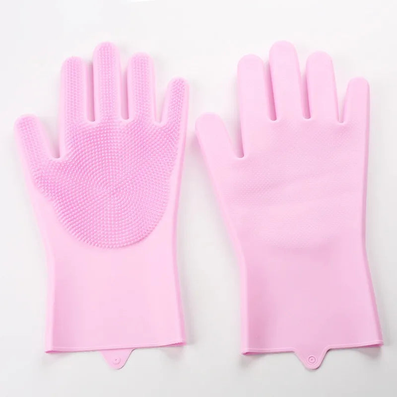 Silicone Gloves Rubber Dishwashing Gloves Household Silicone Gloves Dishwashing Kitchen Dishwashing Vegetables