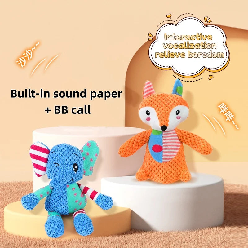 Interactive Splicing Style Pet Plush Toy Squeaky Bite Resistant Dog Chew Toy Teeth Cleaning Cat Animal Toy Pet Supplies