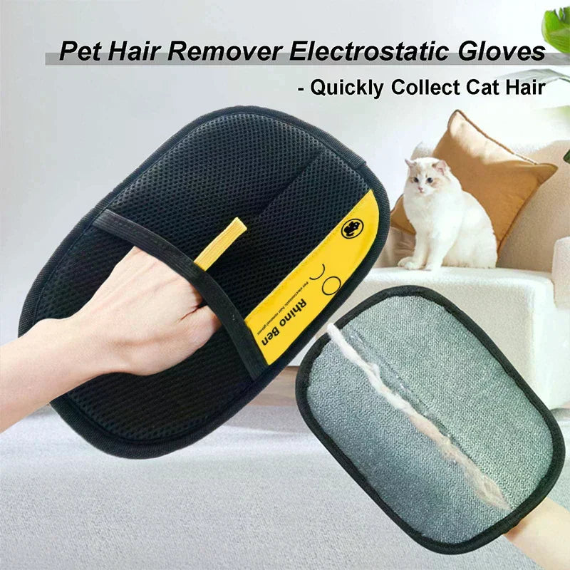 Pet Hair Remover Electrostatic Gloves, Pet Hair Removal Glove For Cats & Dogs