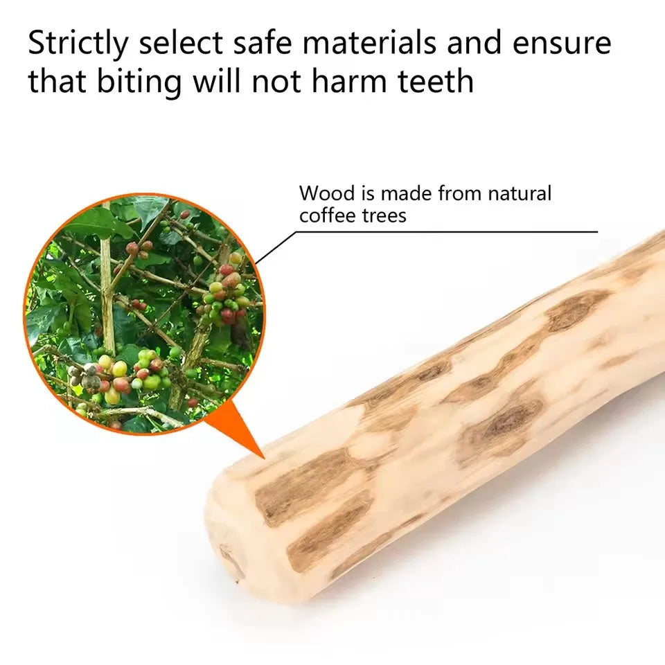 Natural Coffee Wood Dog Chew Toys Long Lasting Chewable Stick Dogs Supplies Stress Relief Chew Stick Pet Molar Toy for Puppy