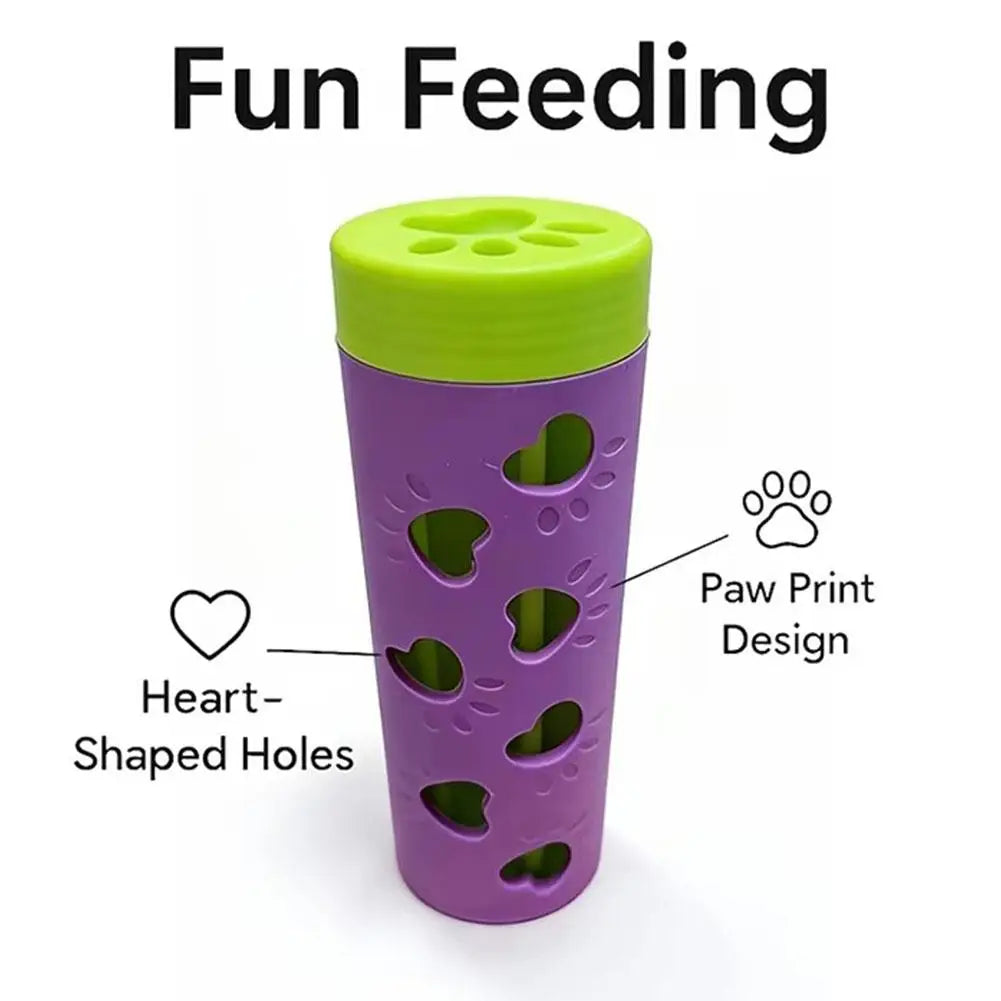 Pet Slow Feeder Treat Dispensing Roller Toy Detachable Durable Chew-Friendly Interactive Dispenser for Small Medium Dogs & Cats