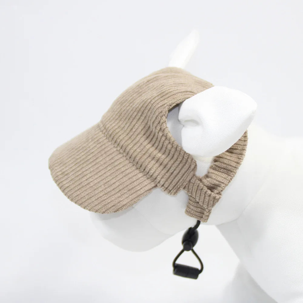 Adjustable Corduroy Dog Hat in Nine Colors, XS to XL