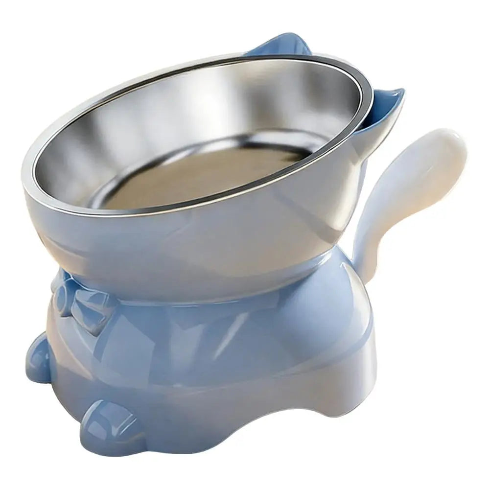 Tilted Cat Bowl with Cute Cat-Ear Stand
