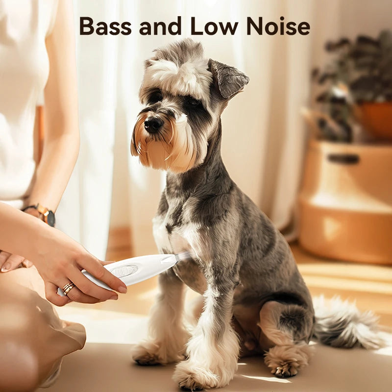 ROJECO Pet Electric Clipper For Cat Claw Foots Hair Trimmer With LED Light Rechargeable Dog Foot Haircut Shaver Grooming Supply