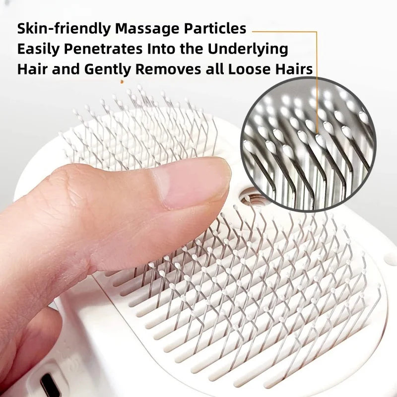 Electric Steam Spray Anti-Tangle Brush for Dogs & Cats