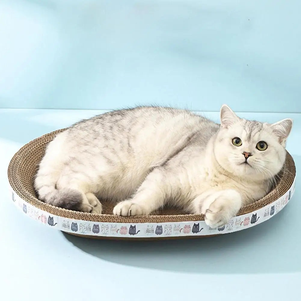 Winter Corrugated Cat Scratcher Cat Scrapers Round Oval Grinding Claw Toys for Cats Wear-Resistant Cat Bed Nest Cat Accessories