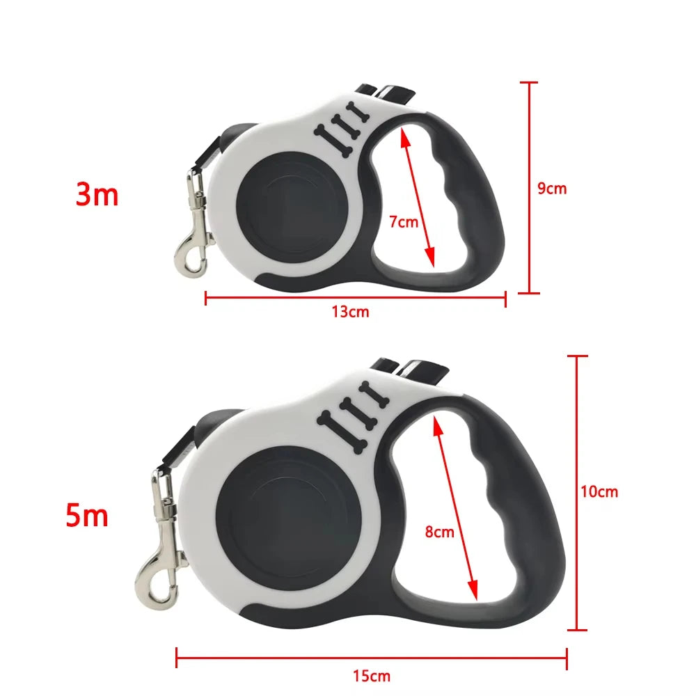 Retractable Dog Leash 3m 5m Automatic Self-Locking Nylon Lead for Medium Large Small Dogs Outdoor Walking Hiking Travel