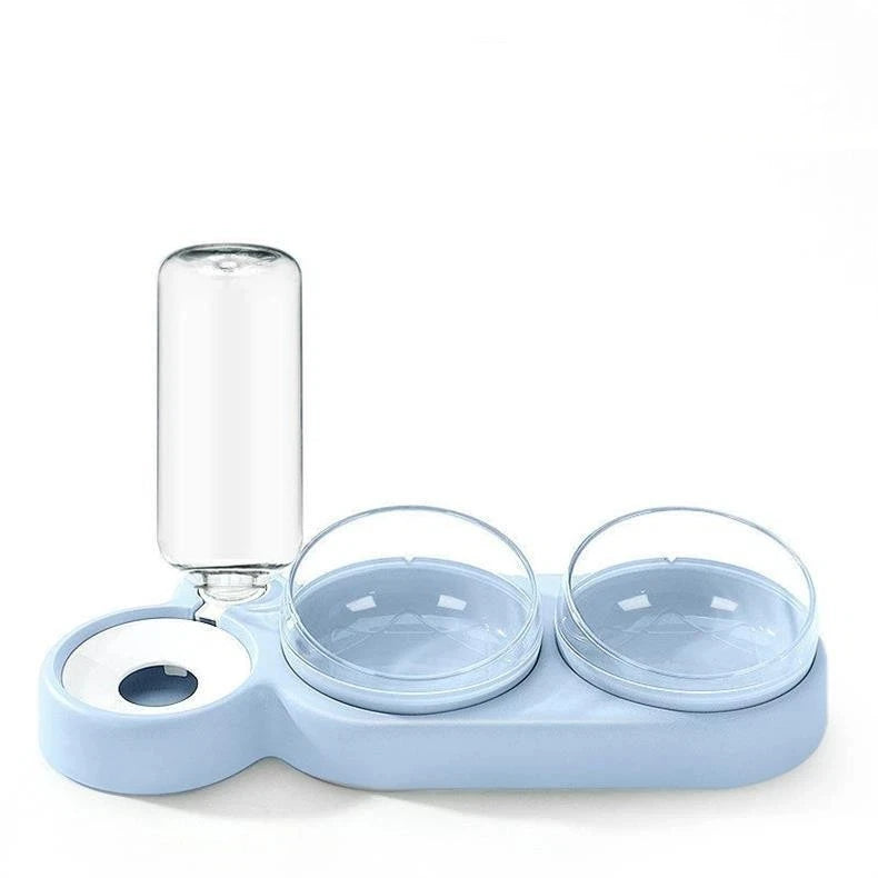 3-Bowl Pet Feeding Station with Water Dispenser