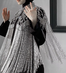 Elevate Your Style with LuxeTassel™ Patchwork Cloak Coat