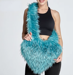 2025 Oversized Faux Fur Heart-Shaped Tote Bag