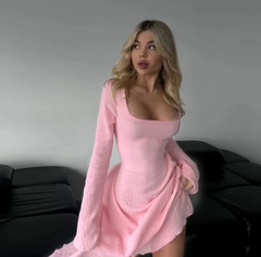Elegant Long Sleeve A-Hem Dress – Sophistication Redefined