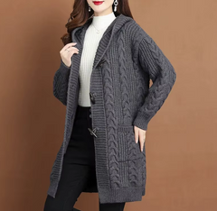 Cozy Up in Style with the ComfortWear™ Hooded Knitted Cardigan