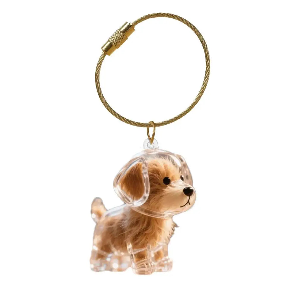 Clear Pet Fur Keepsake Capsule Keychain in Ten Styles