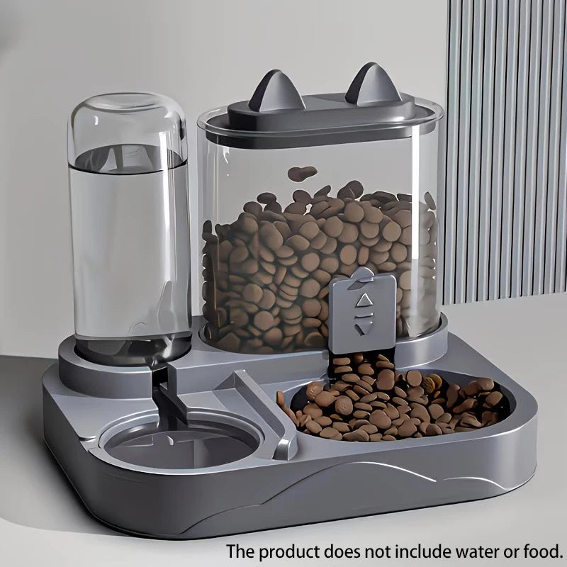 2-in-1 Gravity Pet Feeder and Water Dispenser, Clear Design