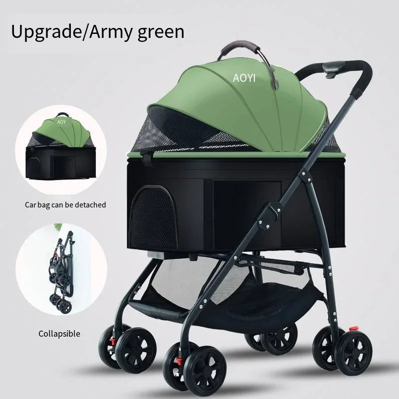 3-in-1 Foldable Pet Stroller for Small & Medium Dogs and Cats