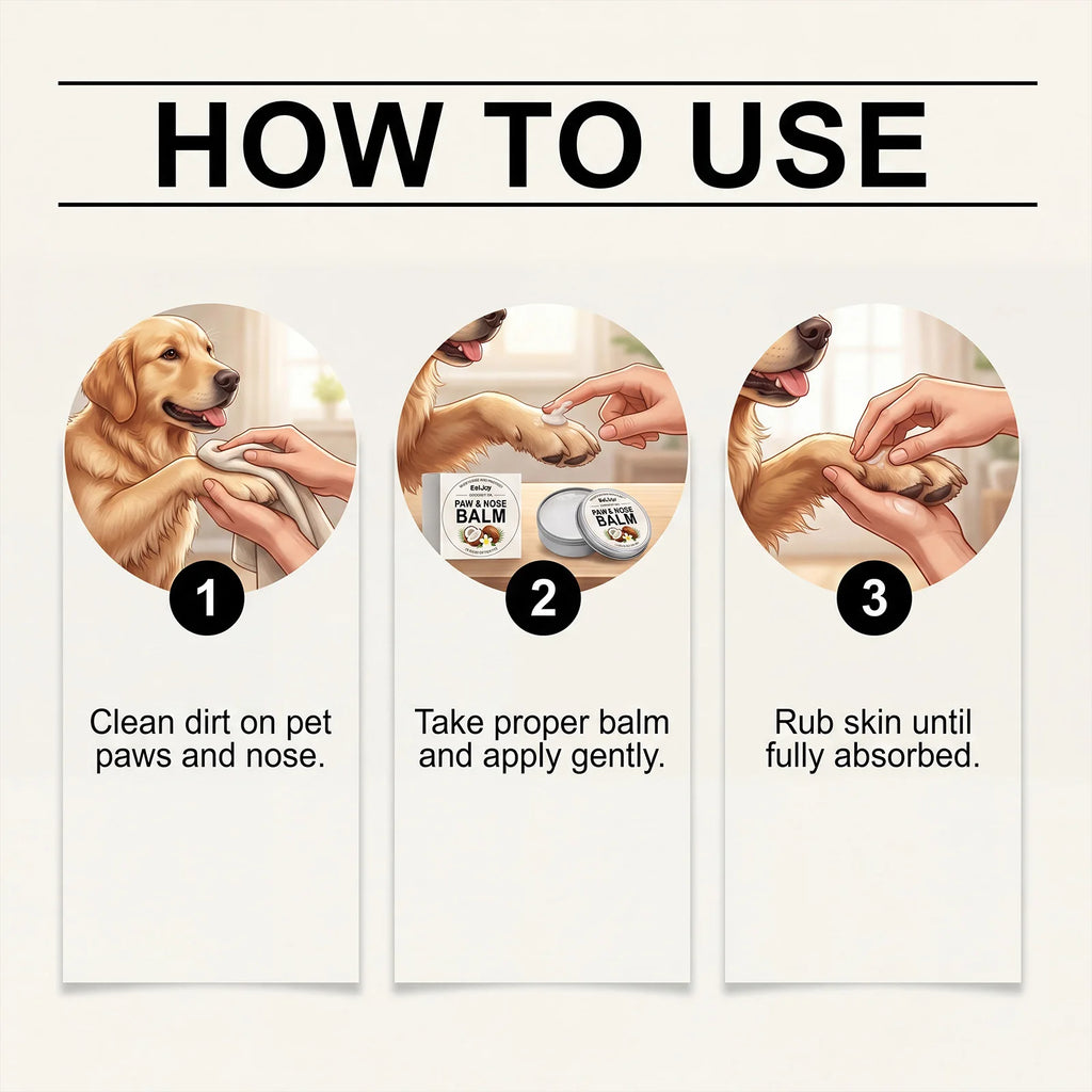 Cat Dog Paw Nose Balm Coconut Scent Natural Paw Protector Moisturizer Cracked Soothing Nourishing Coconut Pet Paw Pad Care Balm