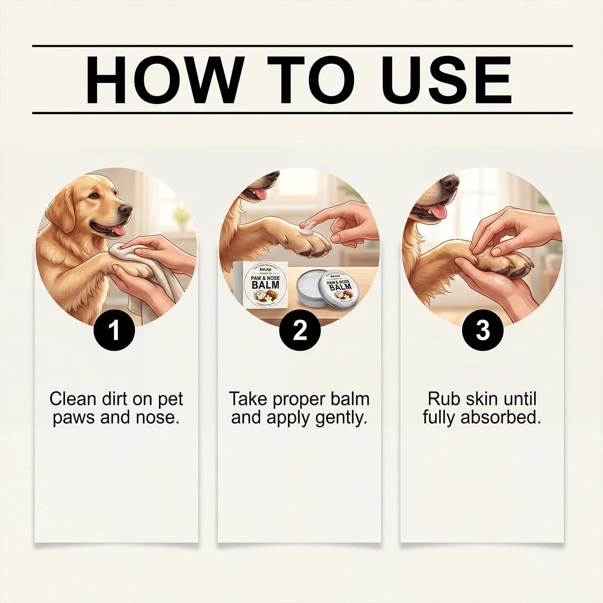 Cat Dog Paw Nose Balm Coconut Scent Natural Paw Protector Moisturizer Cracked Soothing Nourishing Coconut Pet Paw Pad Care Balm