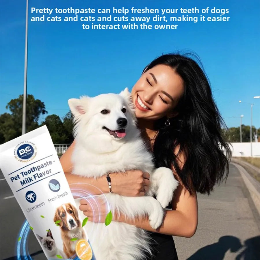 PetClear 120g Milk Flavor Pet Toothpaste - Remove Tartar, Clean Teeth, Freshen Breath, Reduce Plaque for Pets