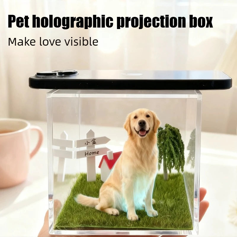 Pet Memorial Holographic Ornament, DIY Hologram Digital Photo House Decor, High Light‑Transmission Commemorative Pet Keepsake