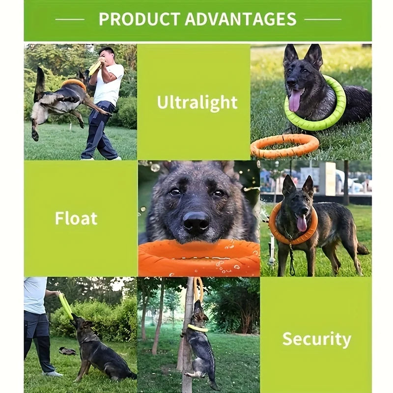 Floating Water Dog Toys Pet Flying Disk Training Ring Interactive Toy Puller Resistant Aggressive Chewing for Small Medium Dogs