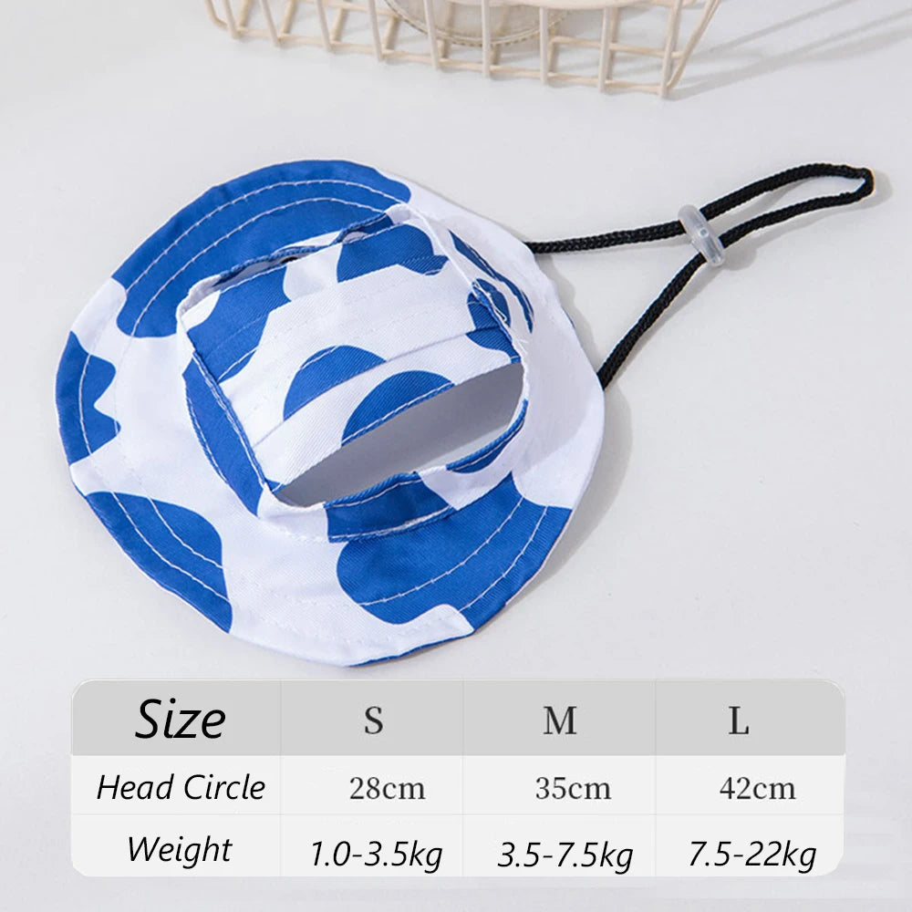 Adjustable Bucket Hat for Small Dogs & Cats in Fun Prints