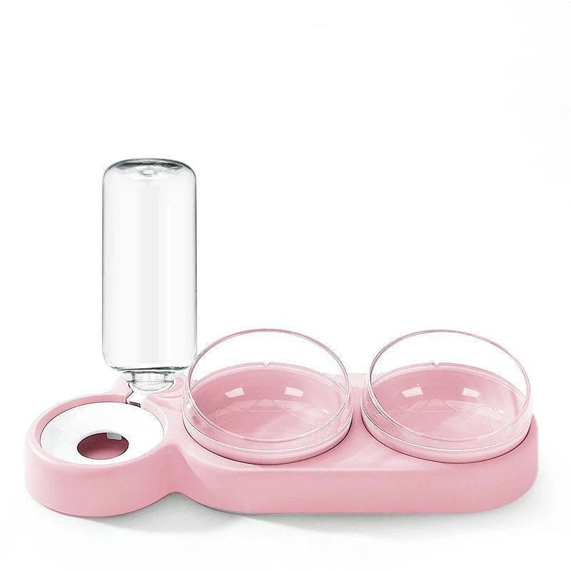 3-Bowl Pet Feeding Station with Water Dispenser