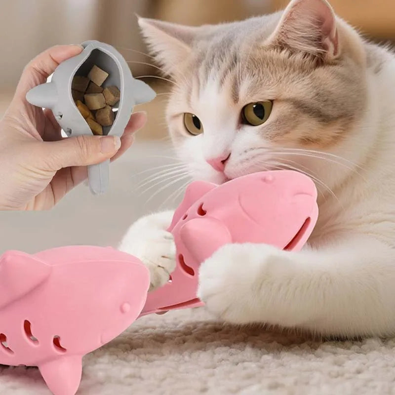 Cat Interactive Chew Toy Pet Food Leakage Simulated Fish Bite-resistant Kitten Toy Teeth Grinding Chewing Cat Toy Supplies