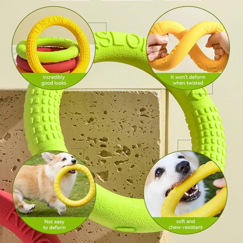 Floating Water Dog Toys Pet Flying Disk Training Ring Interactive Toy Puller Resistant Aggressive Chewing for Small Medium Dogs