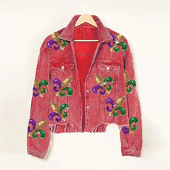 Fleur Sequin Corduroy Coat