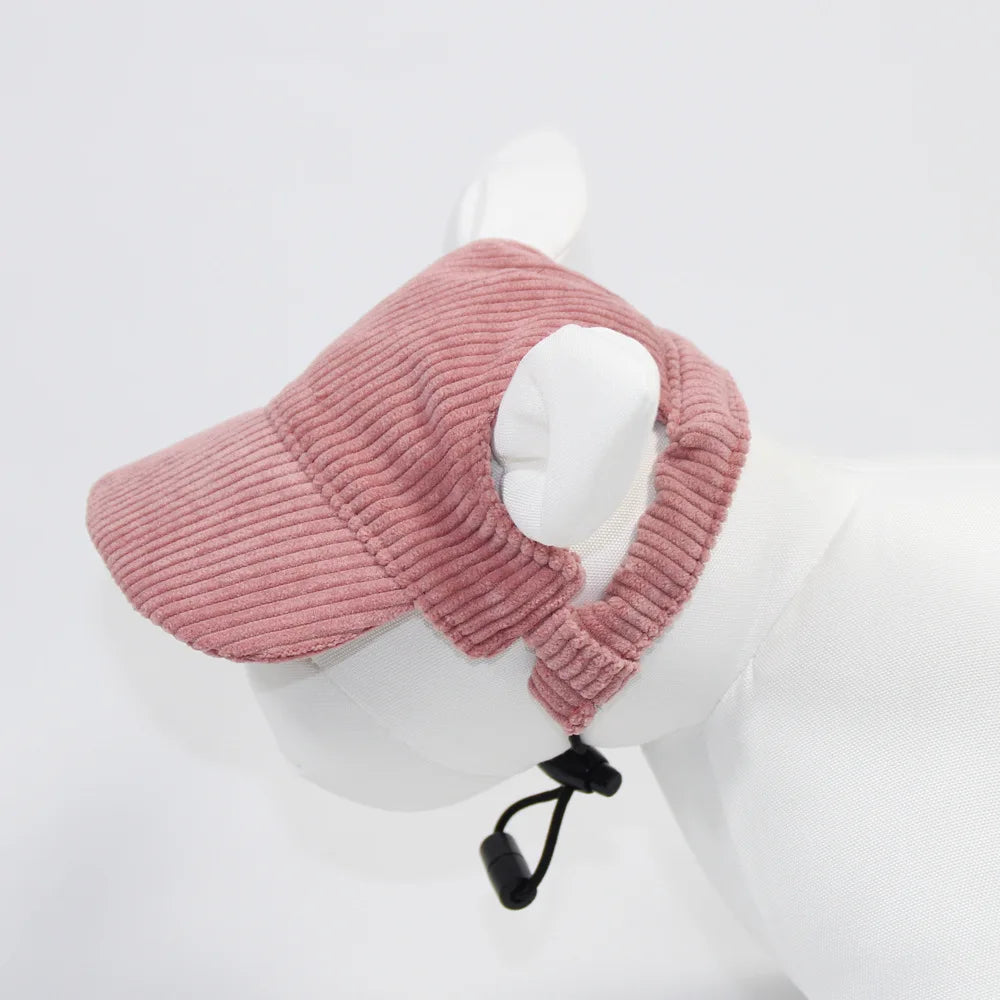 Adjustable Corduroy Dog Hat in Nine Colors, XS to XL