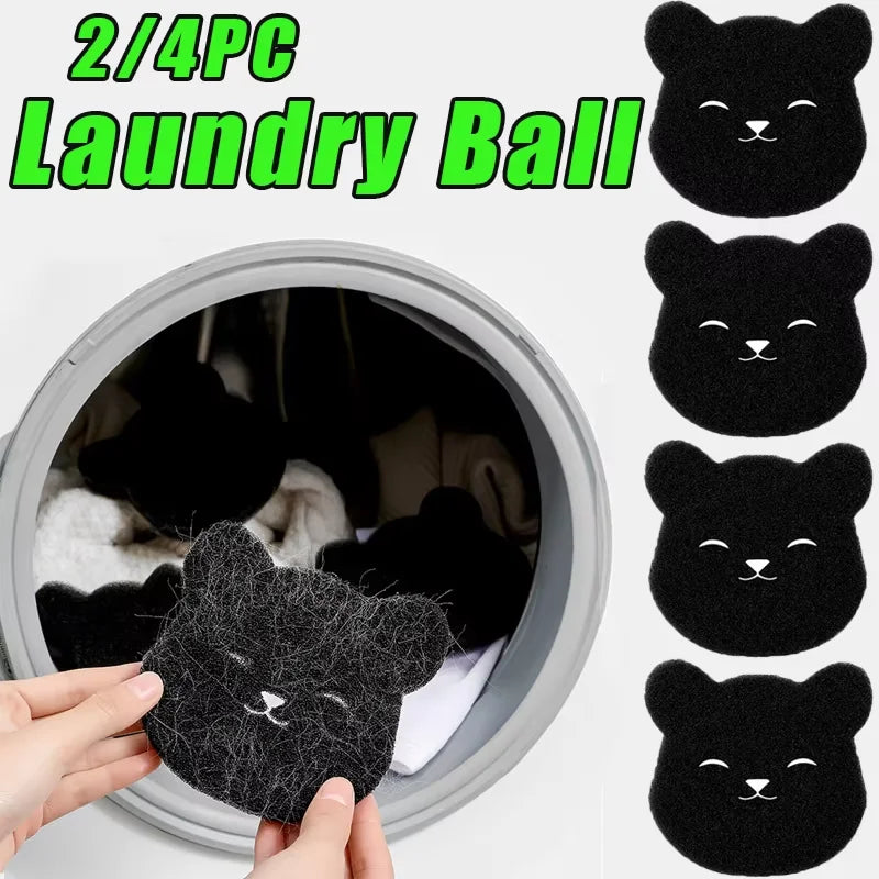 4/8PCS Bear Shape Laundry Balls Lint Catcher Reusable Pet Hair Remover Cleaning Sponge for Clothes Sofa Cat Dog Home House