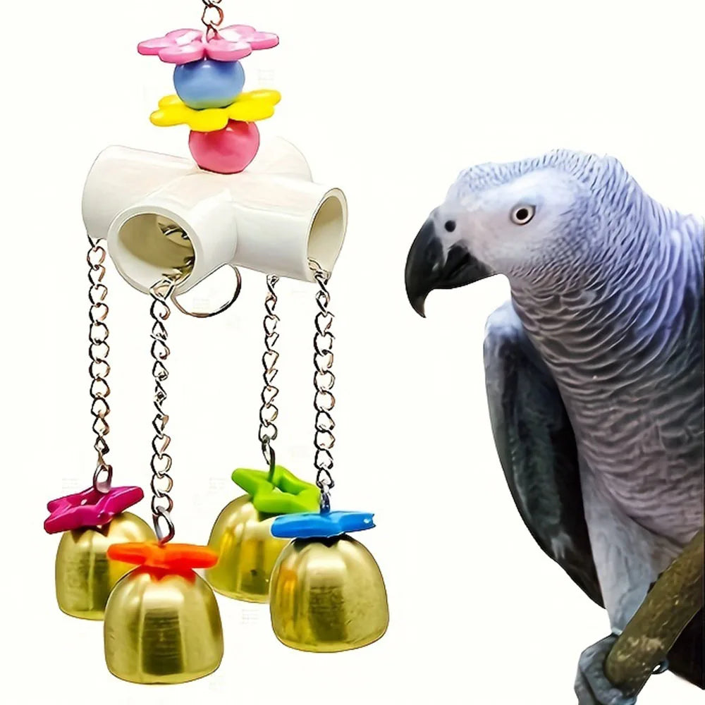 1 Set of Bird Cage Bells, Pet Bird Cage Decoration Pendant, Parrot Bell Toy