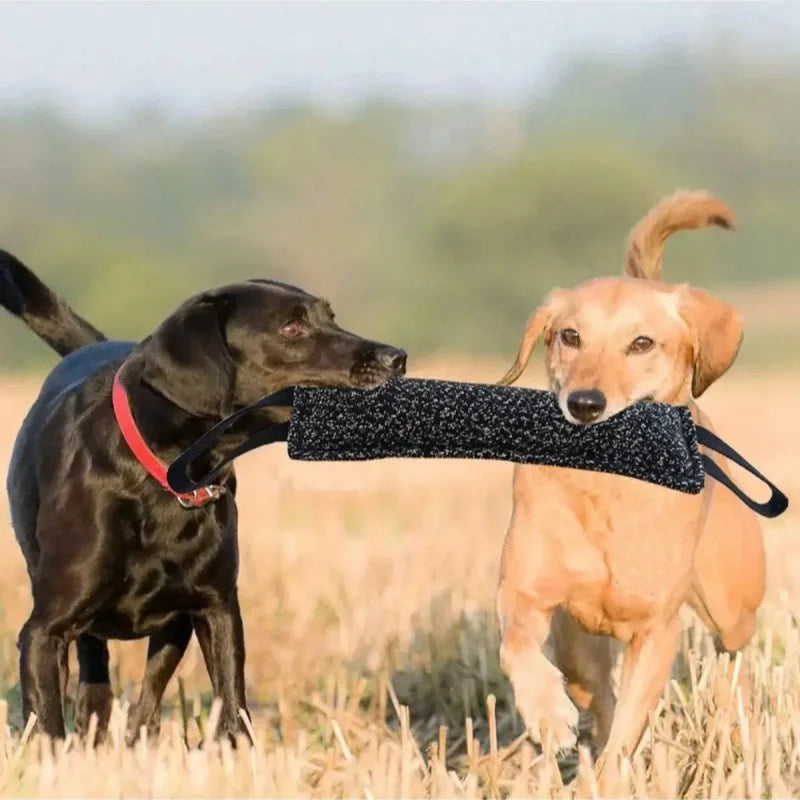 Dog Training Bite Stick Double Handle Interactive Toy Teeth Grinding Dog Training Stick Pet Dog Training Jute Sleeve Dog Toys