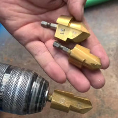 3-Piece Hexagonal Shank Drill Bit Set (6.35mm) for Water Pipe Expansion (+Free Gift Included)