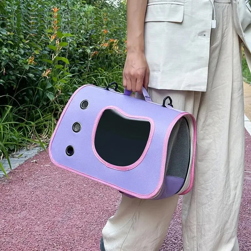 Foldable Pet Carrier Bag Breathable Portable Shoulder Travel Bag for Small Dogs Cats Kitten Outdoor Use