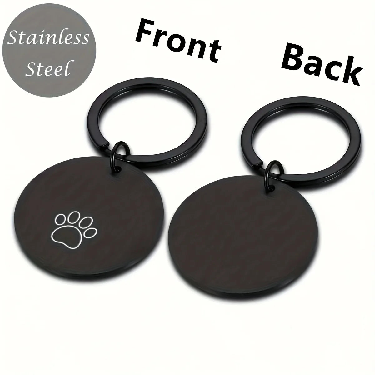 1pc Romantic dog footprint Customized Name and text Cat Dog ID Tag Engraved Name with Cute Symbols Personalized Pet ID Pet Tag