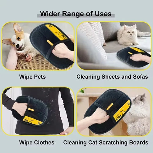 2-in-1 Pet Hair Remover Glove & Lint Roller Brush, 1, 2 or 5 Pack