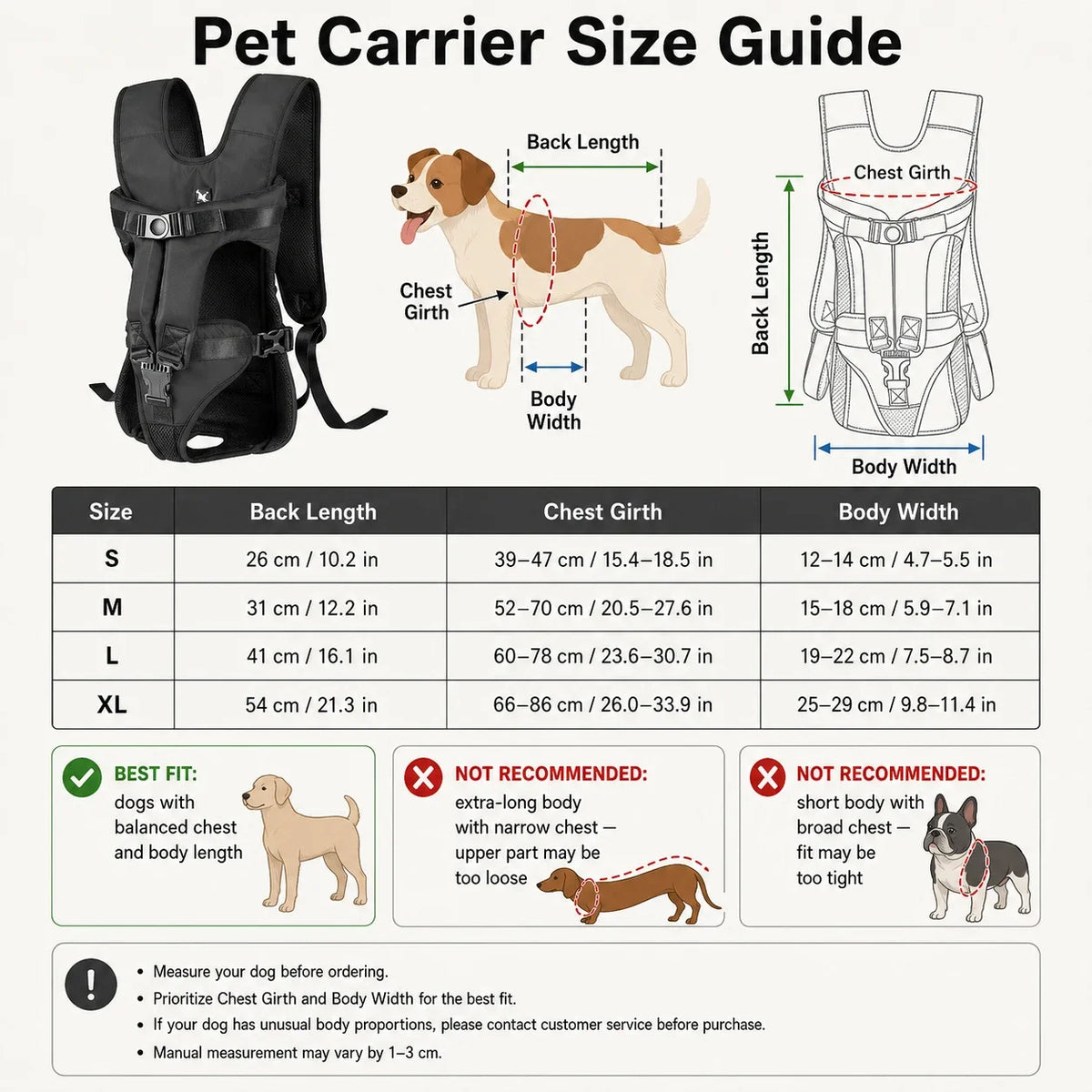 Pet Front Carrier Backpacks Ajustable Hands Free Dog Backpack For Small Mediun Dogs Breathable Cats Outdoor Travel Carrier Bags