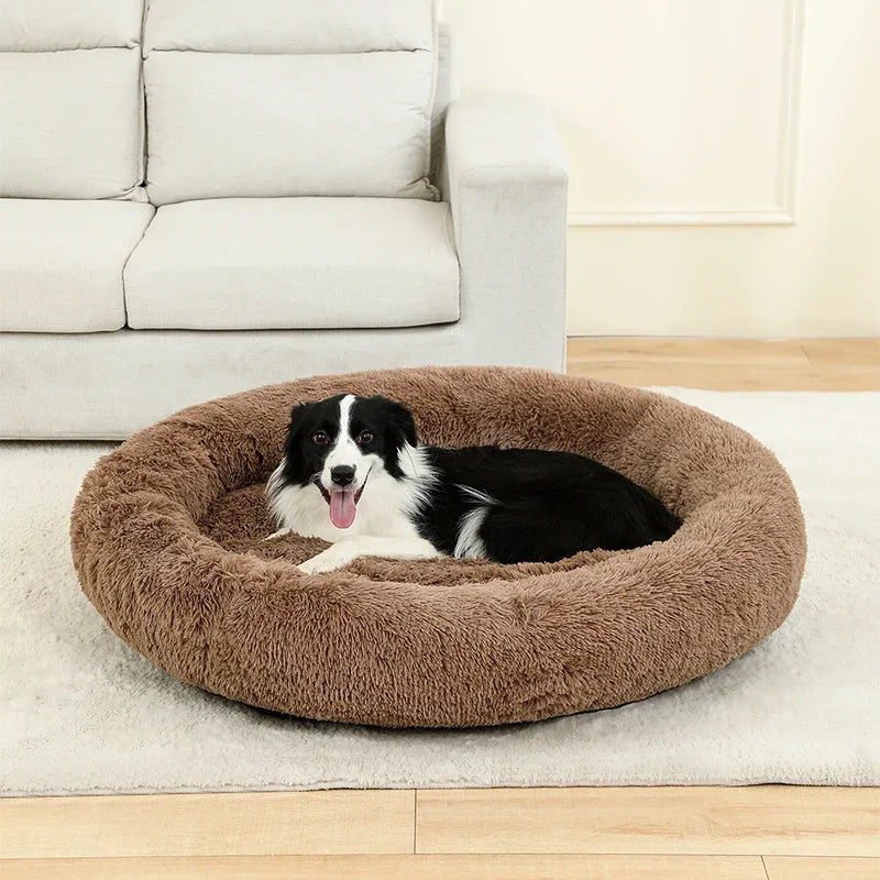 Soft Long Plush Dog Bed House – Cozy Pet Basket, Cushion, Cat Mat, Best for Dogs & Cats