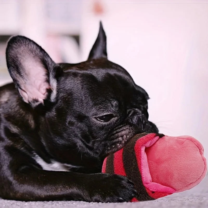 Durable Plush Squeaky Slipper Chew Toy Colorful Cartoon Dog Toys Animal Bite-Resistant Soft Interactive Pet Play Pet Supplies
