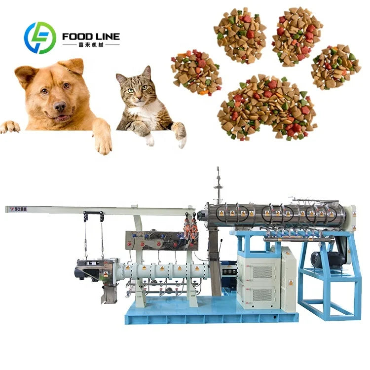 Pet Food Floating Fish Feed Pellet Machine Customized Cat Daily Meal Extruder Pet Food Extrusion Line
