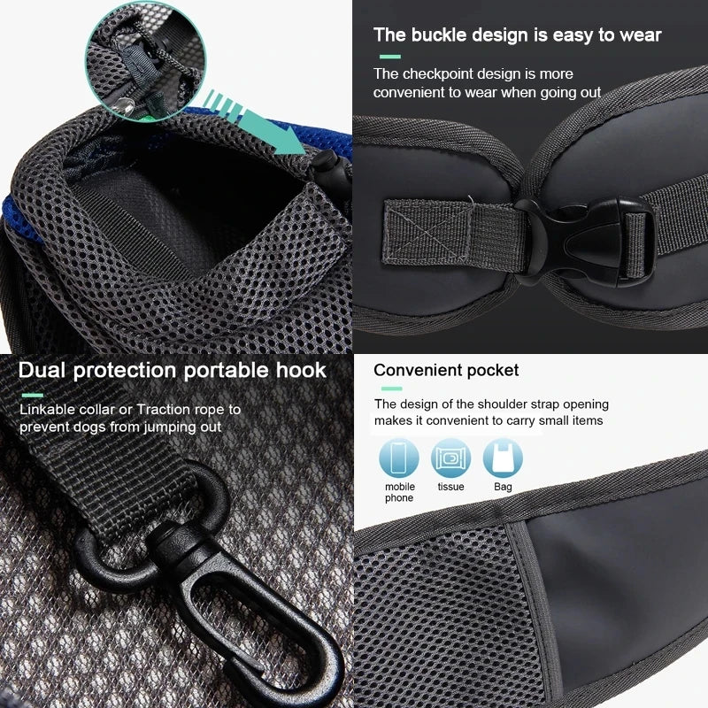Cat/Dog out backpack,Dog Sling Carrier Breathable Mesh Travel Crossbody Bag For Puppy Cat Hiking Camping