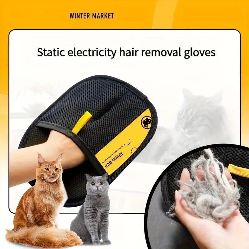 Efficient Pet Hair Removal Black Polypropylene Upgraded Large Pet Static Hair Removal Gloves,Essential For Cats And Dogs Durable