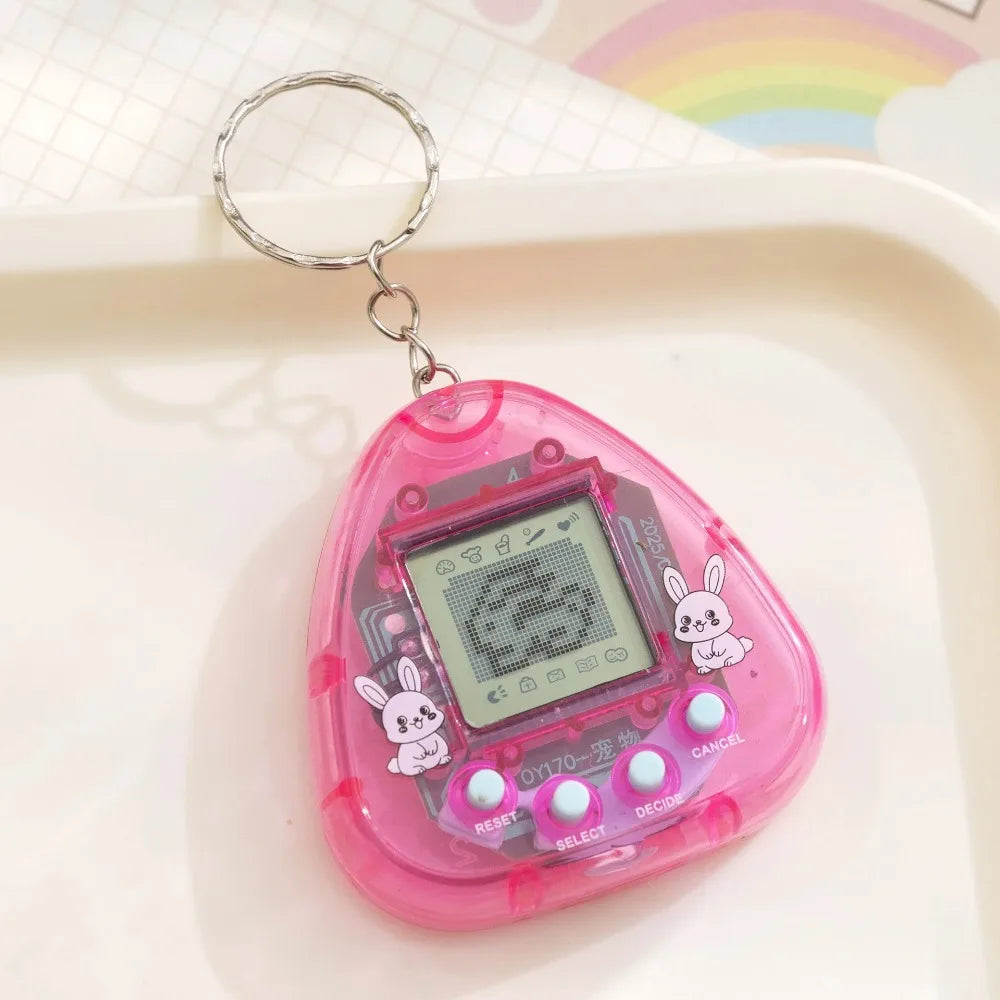 1PC Transparent Electronic Pet, 168 Pets in 1 Virtual Digital Cyber Pet, Nostalgic Pixel Handheld Game Toy